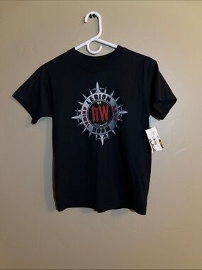 Fruit of the Loom Black Kids Graphic Tee with Red and Gray Print